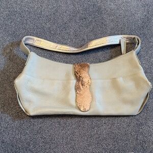 Chic Cream and Gold Shoulder Bag